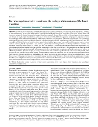 Forest Ecosystem-Service Transitions: the Ecological Dimensions of the Forest Transition