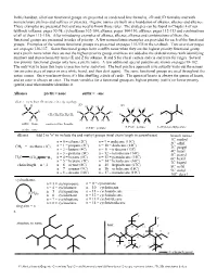 In This Handout, All of Our Functional Groups Are Presented As Condensed Line Formulas, 2D and 3D Formulas and with Nomenclature Prefixes and Suffixes (If Present)