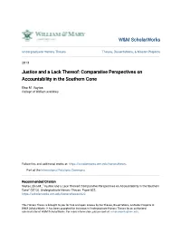 Justice and a Lack Thereof: Comparative Perspectives on Accountability in the Southern Cone