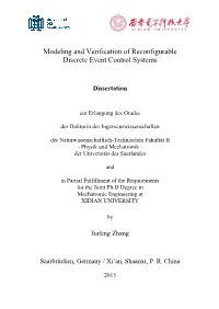 Modeling and Verification of Reconfigurable Discrete Event Control Systems