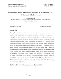 A Comparative Analysis of Educational Philosophy of Sri Aurobindo and J