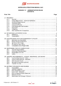Administration Rules Contents