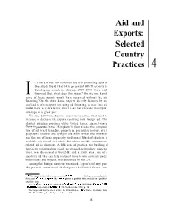 Aid and Exports: Selected Country Practices 4