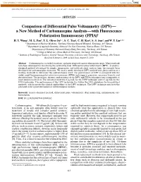 Comparison of Differential Pulse Voltammetry (DPV)— a New Method of Carbamazepine Analysis—With Fluorescence Polarization Immunoassay (FPIA)1 H