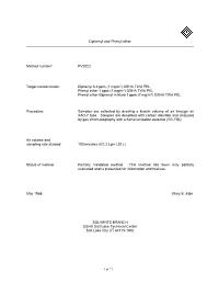 Diphenyl and Phenyl Ether Method Number: PV2022 Target Concentration