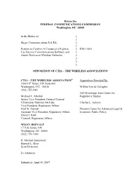 Outline of CTIA – the Wireless Association's Comments on The