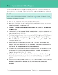 P-1E-I Commas Used for Other Purposes