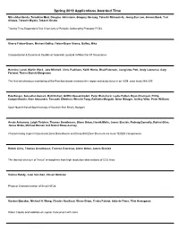 Spring 2019 Applications Awarded Time