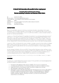 6 Month Paid Internship with Possible Further Employment German