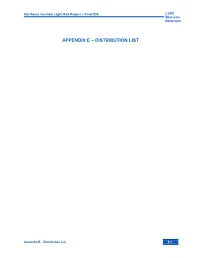 Appendix E – Distribution List