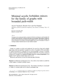 Minimal Acyclic Forbidden Minors for the Family of Graphs with Bounded Path-Width