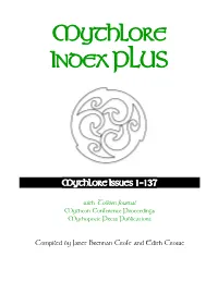 Mythlore Index Plus