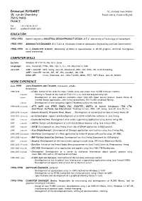 Resume Emmanuel Puybaret / Java Developer