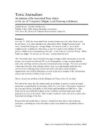 Toxic Journalism an Analysis of the Associated Press Article on the Use of Compost to Mitigate Lead Poisoning in Baltimore