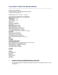 Ussa Board of Directors' Meeting Minutes