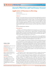 Application of Enzymes in Brewing