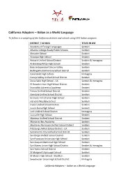 California Adopters – Italian As a World Language