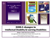 DSM-5 Changes in Intellectual Disability & Learning Disabilities