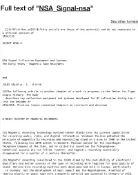 Full Text of "NSA Signal-Nsa"