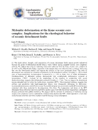 Implications for the Rheological Behavior of Oceanic Detachment Faults