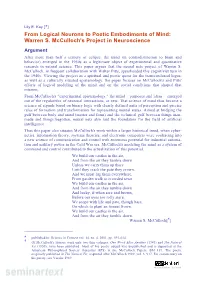Lily E. Kay [*] from Logical Neurons to Poetic Embodiments of Mind: Warren S