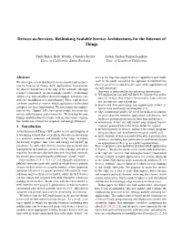 Rethinking Scalable Service Architectures for the Internet of Things