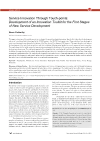 Service Innovation Through Touch-Points: Development of an Innovation Toolkit for the First Stages of New Service Development
