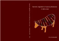Thesis : Genomic Regulation of Oestrous Behaviour in Dairy Cows
