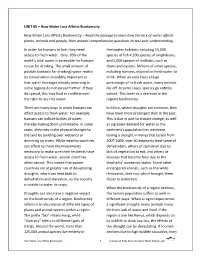UNIT #5 – How Water Loss Affects Biodiversity