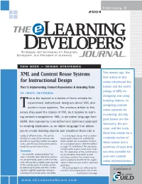 XML and Content Reuse Systems for Instructional Design