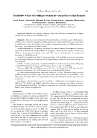 Predictive Value of Scoring System in Severe Pediatric Head Injury