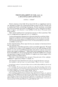 The Fulfillment of Joel 2:28–32: a Multiple-Lens Approach Daniel J. Treier*