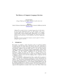 The History of Computer Language Selection