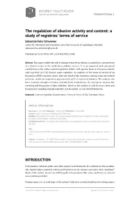 The Regulation of Abusive Activity and Content: a Study of Registries' Terms