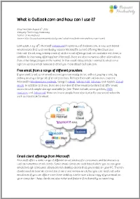 What Is Outlook What Is Outlook.Com and How Can I Use