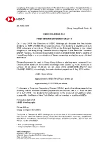 24 June 2019 (Hong Kong Stock Code: 5) HSBC HOLDINGS PLC