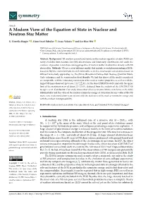 A Modern View of the Equation of State in Nuclear and Neutron Star Matter