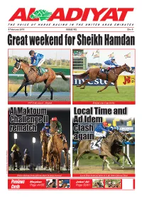 Al Maktoum Challenge II Rematch Local Time and Ad Idem Clash Again
