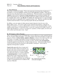 BIOL 221 – Concepts of Botany Topic 12: Water Relations, Osmosis and Transpiration