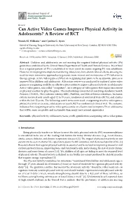 Can Active Video Games Improve Physical Activity in Adolescents? a Review of RCT