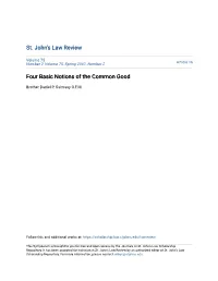 Four Basic Notions of the Common Good