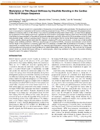 Modulation of Titin-Based Stiffness by Disulfide Bonding in the Cardiac
