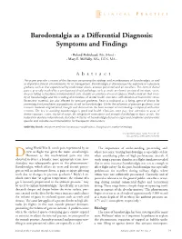 Barodontalgia As a Differential Diagnosis: Symptoms and Findings
