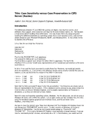 Case Sensitivity Versus Case Preservation in CIFS Server (Samba)