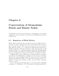 Chapter 6 Conservation of Momentum: Fluids and Elastic Solids