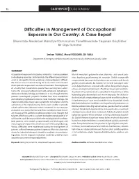 Difficulties in Management of Occupational Exposure in Our