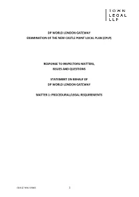Dp World London Gateway Examination of the New Castle Point Local Plan (Cplp)