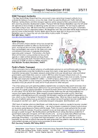 Newsletter #198 3/5/11 Researching Into, and Reviewing Comment On, Sustainable Transport