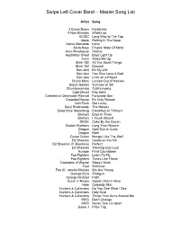 Swipe Left Cover Band – Master Song List