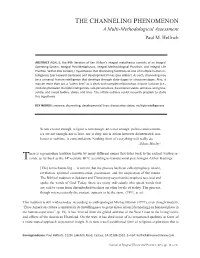 THE CHANNELING PHENOMENON a Multi-Methodological Assessment Paul M